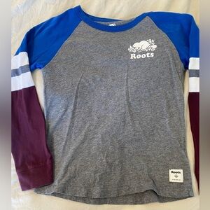 Roots Boys Crewneck Long Sleeve Regular Fit Classic Shirt‎ Top Size Medium 7/8